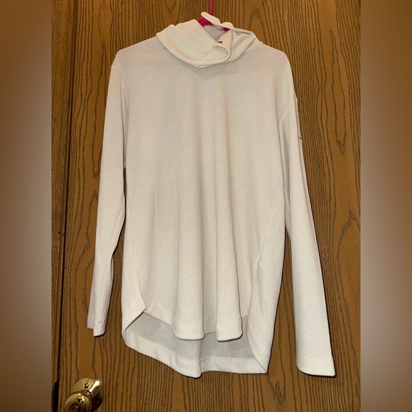 Women’s Columbia Long Sleeve Cream Turtleneck Button Up Neck Size Large - Picture 9 of 13